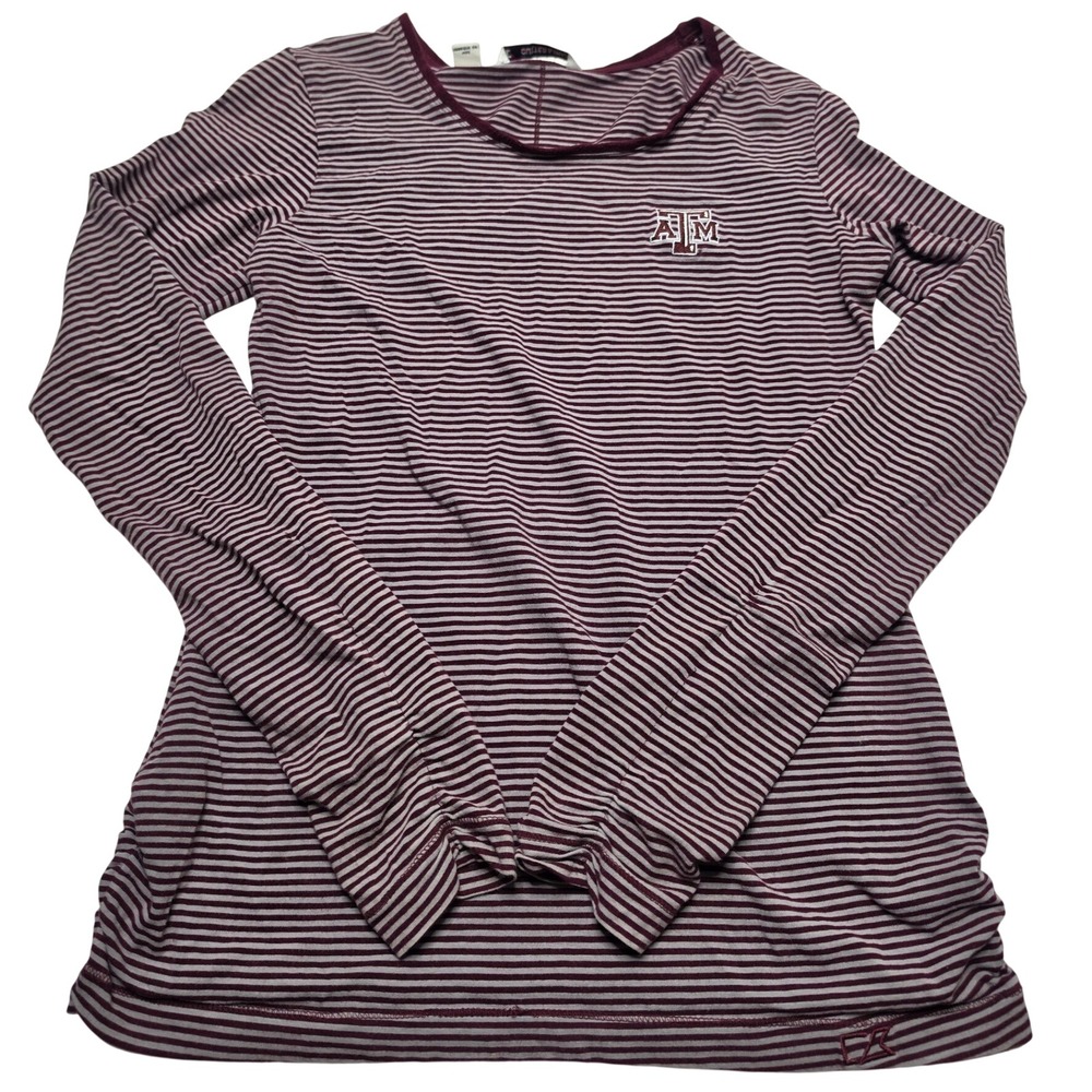 Cutter & Buck Texas A&M Aggies Women Medium Maroon Striped Long Sleeve Top